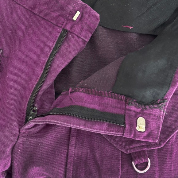 VTG 70s Purple Lace Up Bell Bottoms Sz S Hippie Disco Boho Jimi Hendrix‎ - Picture 5 of 7